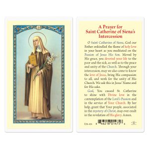 Saint Catherine of Siena Laminated Prayer Card (pack of 25)