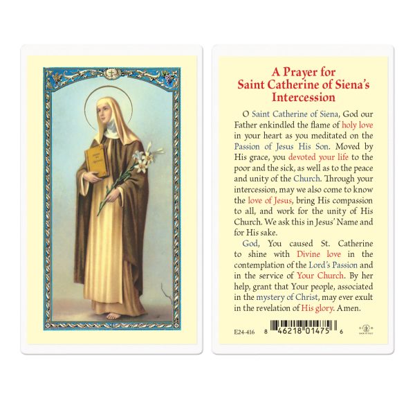 Saint Catherine of Siena Laminated Prayer Card (pack of 25)