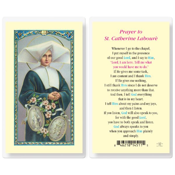 Saint Catherine Laboure Laminated Holy Card (pack of 25)