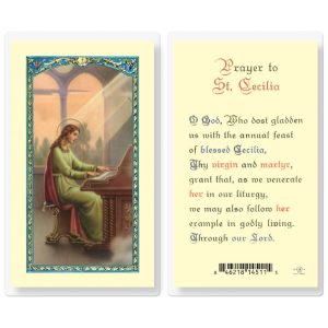 Saint Cecilia Laminated Prayer Card (pack of 25)