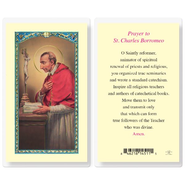 Saint Charles Prayer Laminated Holy Card (pack of 25)