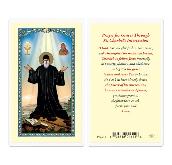 Saint Charbel Laminated Prayer Card (pack of 25)