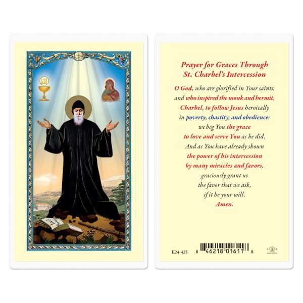 Saint Charbel Laminated Holy Card (pack of 25)