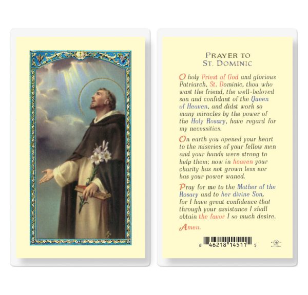 Prayer to Saint Dominic Laminated Prayer Card (pack of 25)
