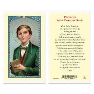 Prayer to Saint Dominic Savio Laminated Prayer Card (pack of 25)
