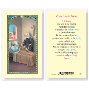 Saint Emily Laminated Prayer Card (pack of 25)
