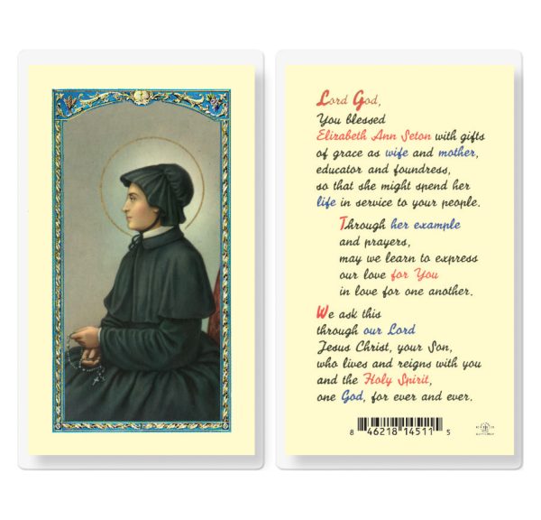 Saint Elizabeth Seton Laminated Prayer Card (pack of 25)