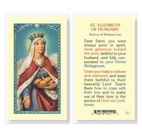 Saint Elizabeth of Hungary for Widows and Widowers Laminated Prayer Card (pack of 25)