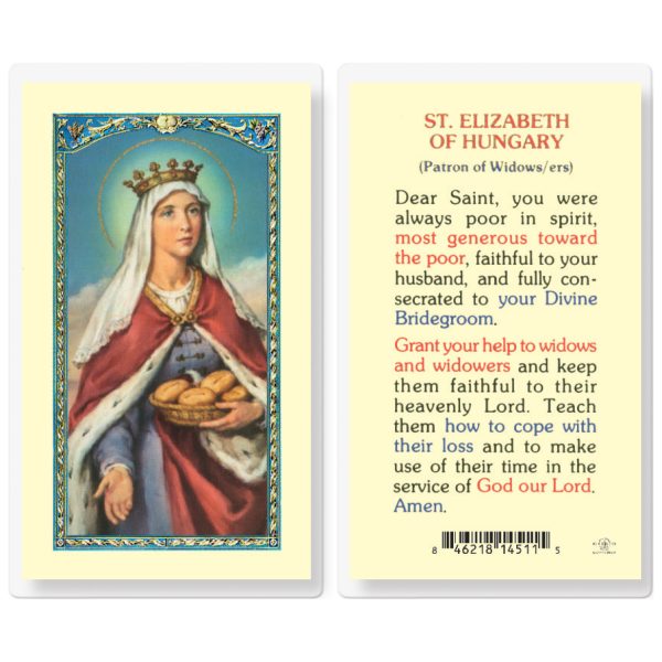 Saint Elizabeth of Hungary for Widows and Widowers Laminated Holy Card (pack of 25)