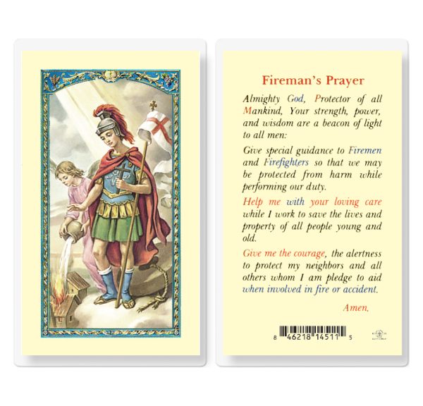 Saint Florian Fireman Laminated Prayer Card (pack of 25)