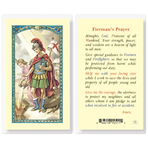 Saint Florian Fireman Laminated Holy Card (pack of 25)