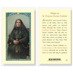 Saint Frances Cabrini Laminated Prayer Card (pack of 25)