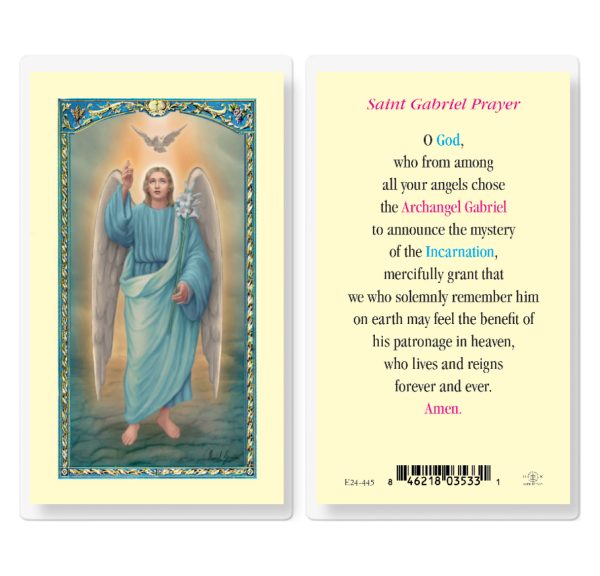 Saint Gabriel Laminated Prayer Card (pack of 25)