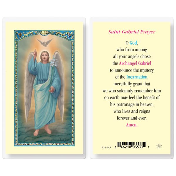 Saint Gabriel Laminated Holy Card (pack of 25)