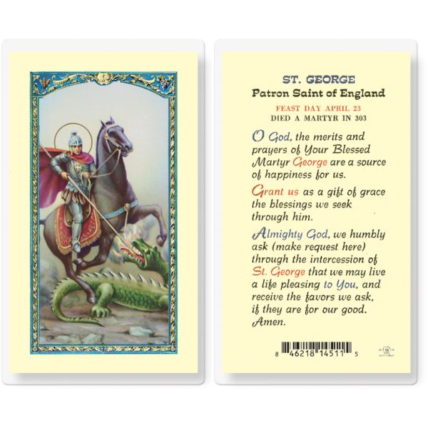 Saint George Laminated Holy Card (pack of 25)
