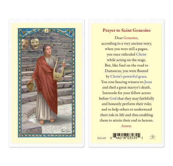 Saint Genesius Laminated Prayer Card (pack of 25)