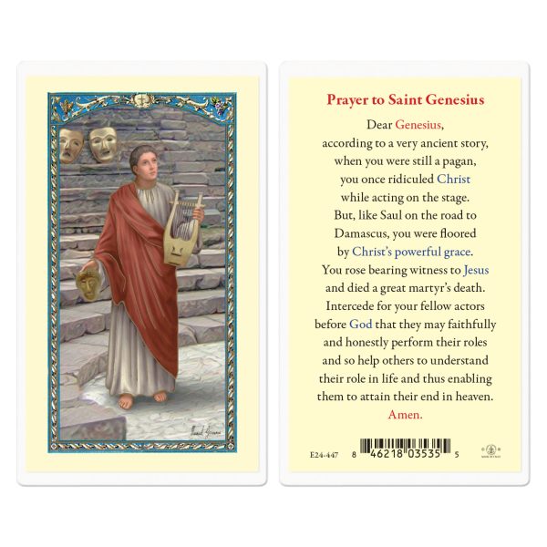 Saint Genesius Laminated Holy Card (pack of 25)