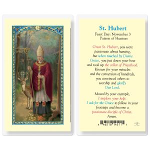 Saint Hubert Laminated Prayer Card (pack of 25)