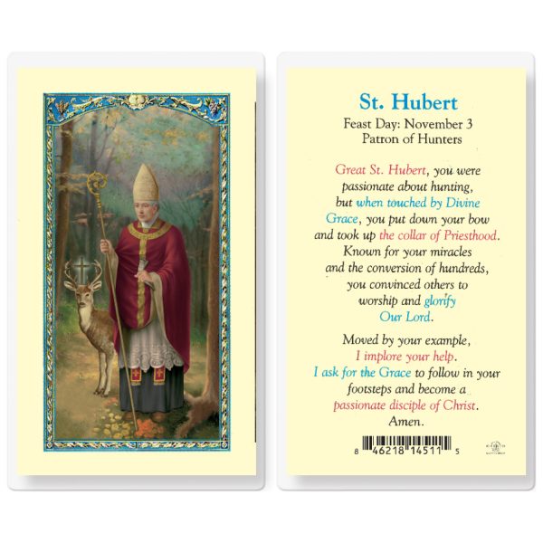 Saint Hubert Laminated Holy Card (pack of 25)