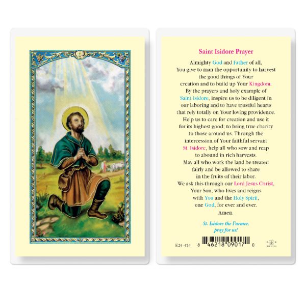 Saint Isidore Farmer Laminated Prayer Card (pack of 25)