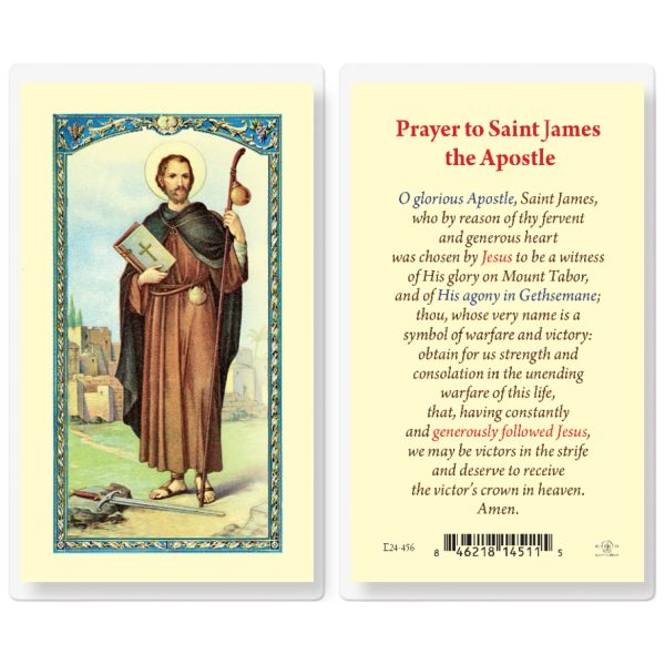 Saint James the Greater Laminated Holy Card (pack of 25)