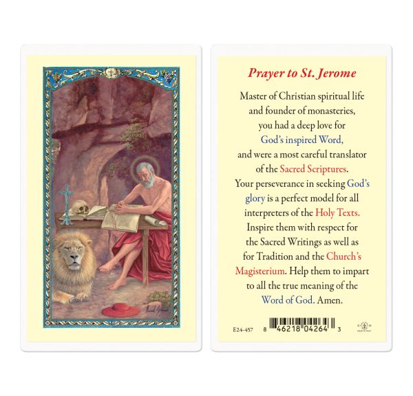 Saint Jerome Laminated Prayer Card (pack of 25)