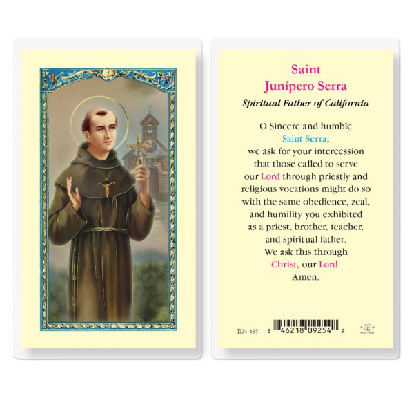 Saint Junipero Serra Laminated Prayer Card (pack of 25)