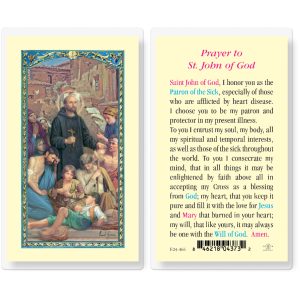 Saint John of God Prayer Card Laminated Prayer Card (pack of 25)