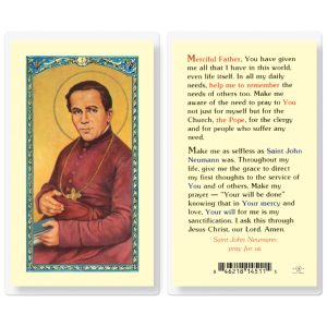 Saint John Neumann Pray for Us Laminated Prayer Card (pack of 25)