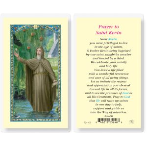 Saint Kevin Laminated Prayer Card (pack of 25)