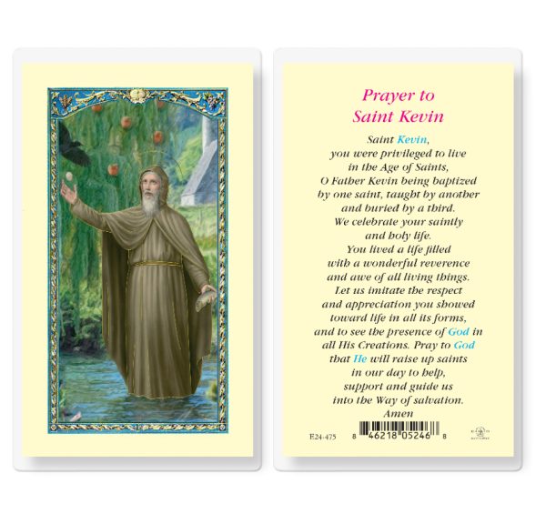 Saint Kevin Laminated Prayer Card (pack of 25)