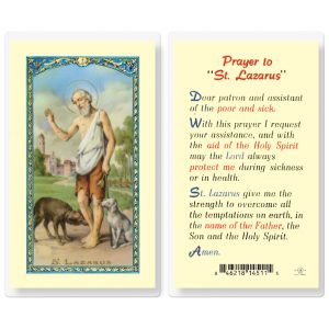 Saint Lazarus Laminated Prayer Card (pack of 25)