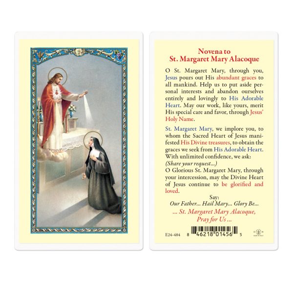 Saint Margaret Mary Alacoque Laminated Prayer Card (pack of 25)