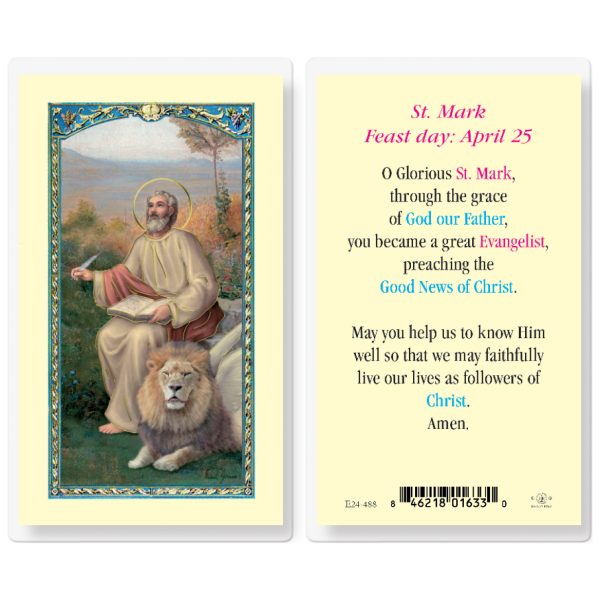 Saint Mark Laminated Holy Card (pack of 25)