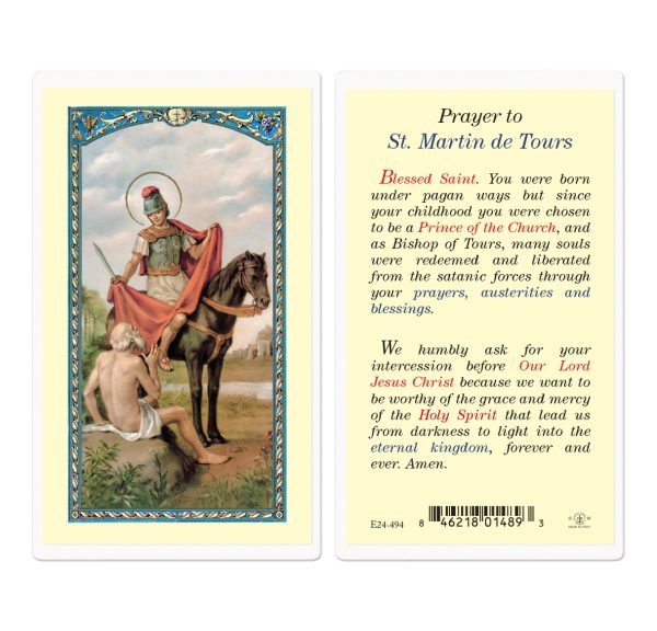 Saint Martin of Tours Laminated Prayer Card (pack of 25)