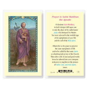 Saint Matthias Laminated Prayer Card (pack of 25)