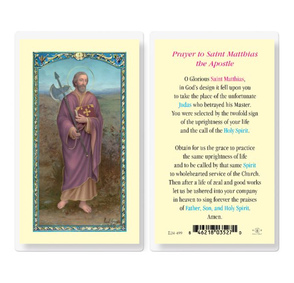 Saint Matthias Laminated Prayer Card (pack of 25)