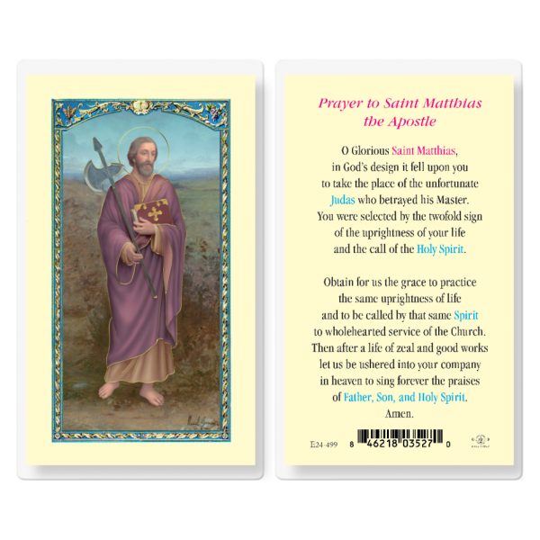 Saint Matthias Laminated Holy Card (pack of 25)