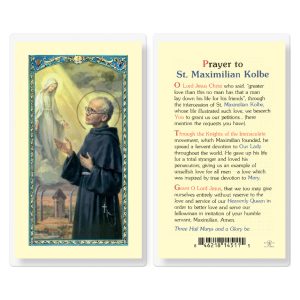 Saint Maximilian Kolbe Laminated Prayer Card (pack of 25)
