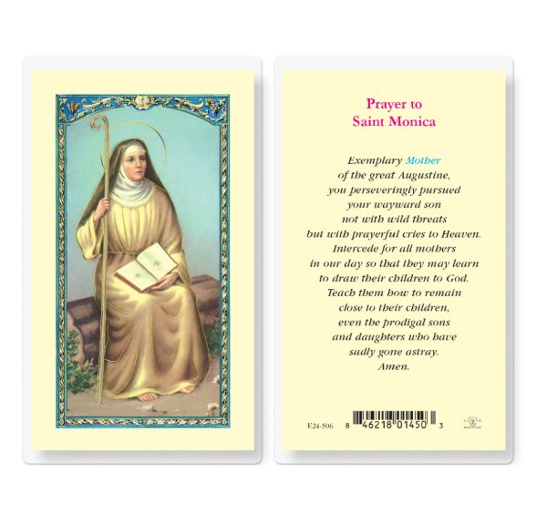 Saint Monica Laminated Prayer Card (pack of 25)