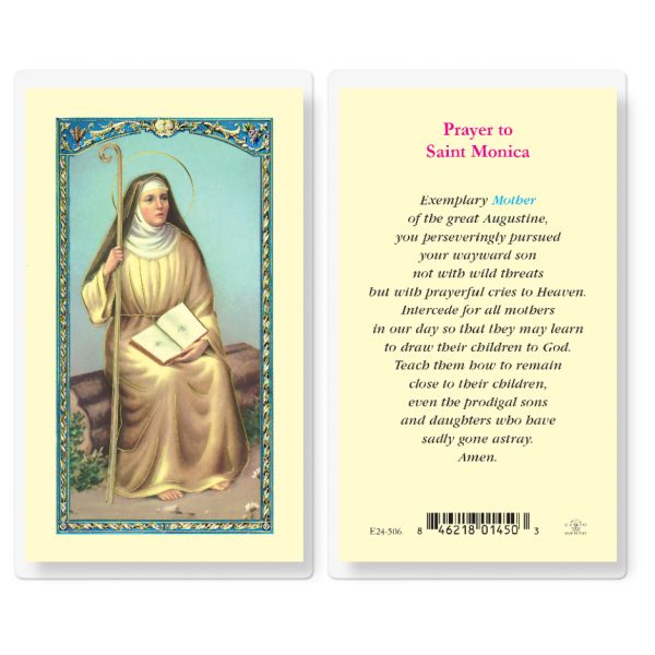 Saint Monica Laminated Holy Card (pack of 25)