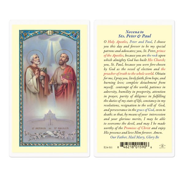 Saints Peter and Paul Laminated Prayer Card (pack of 25)
