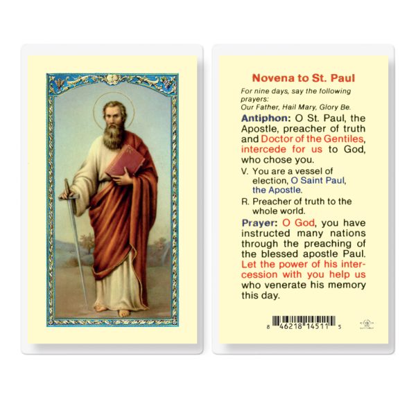 Saint Paul Novena Laminated Prayer Card (pack of 25)