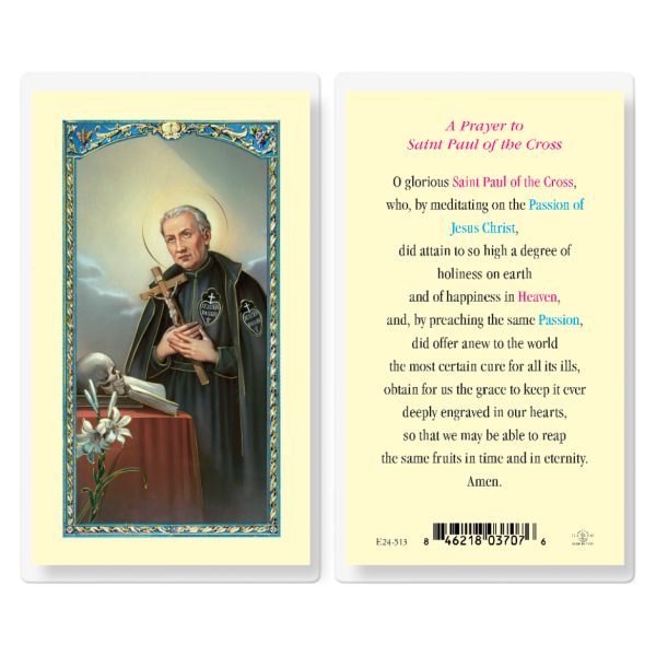 Saint Paul of the Cross Laminated Holy Card (pack of 25)