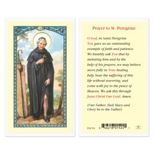 Saint Peregrine Laminated Prayer Card (pack of 25)