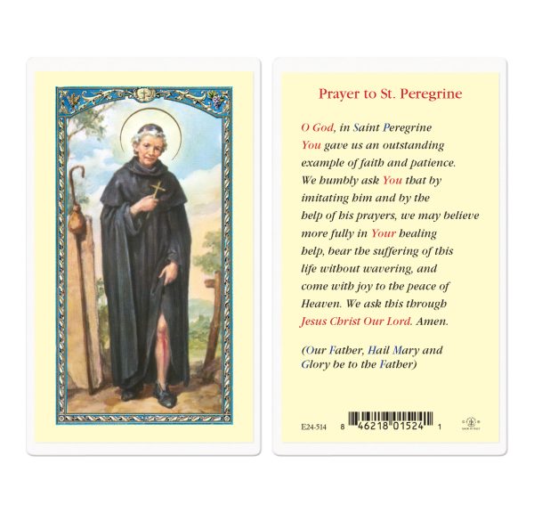 Saint Peregrine Laminated Prayer Card (pack of 25)