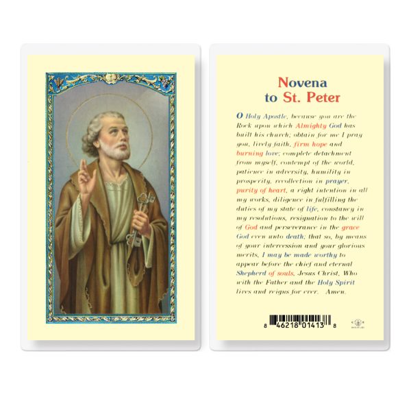 Saint Peter Novena Laminated Prayer Card (pack of 25)