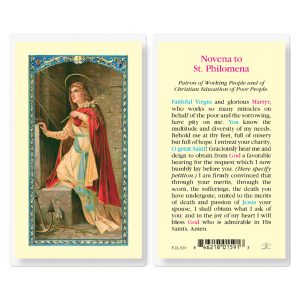 Saint Philomena Novena Laminated Prayer Card (pack of 25)