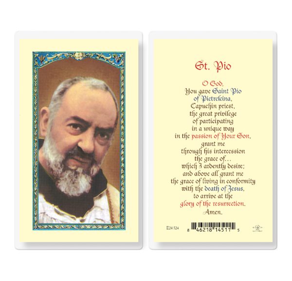 Saint Pio of Pietrelcina Laminated Prayer Card (pack of 25)