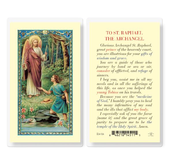 Saint Raphael Laminated Prayer Card (pack of 25)